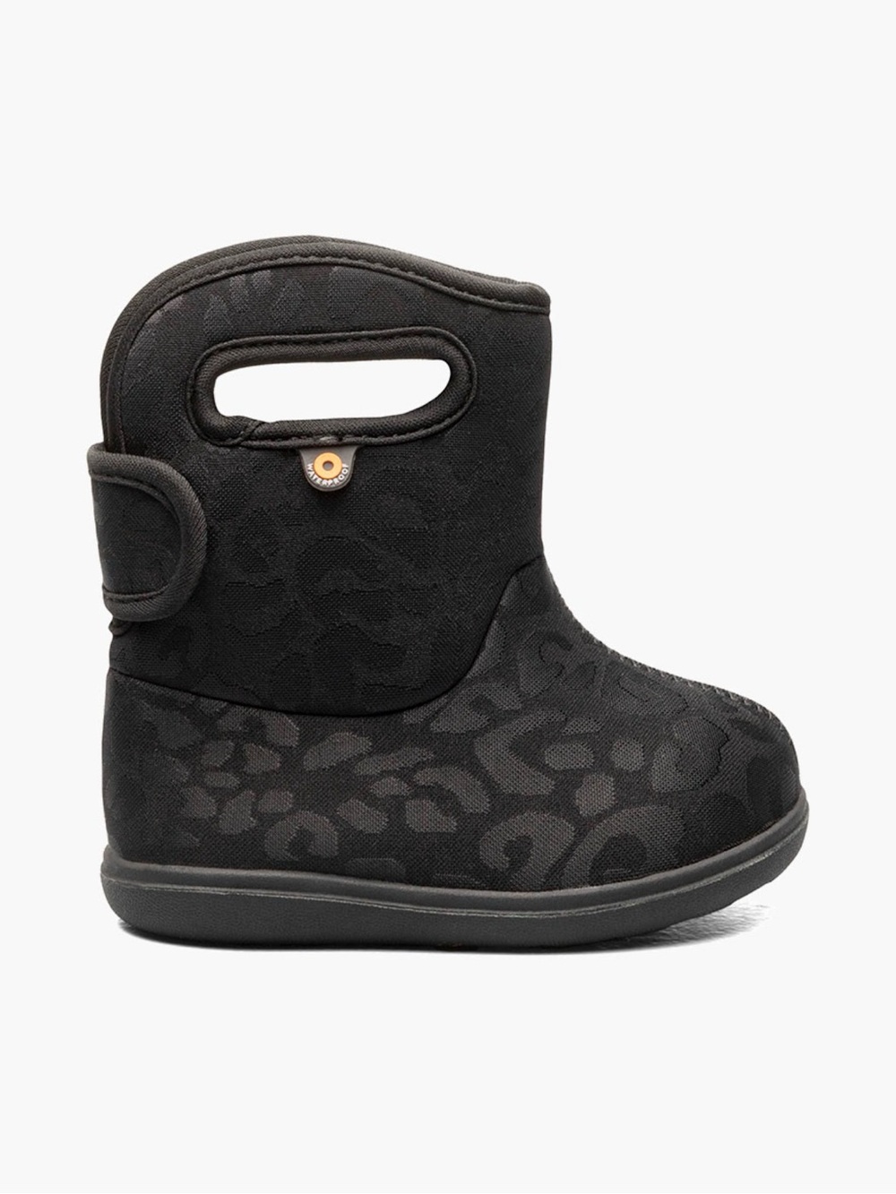 Baby Bogs II Black Leopard-Print Pull-On Boots